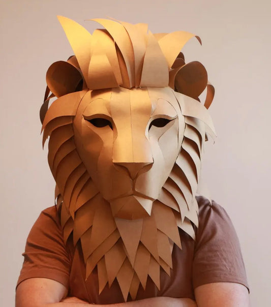 Lion Mask Cardboard Kit: King of the Jungle - 1_lion-mask-kit